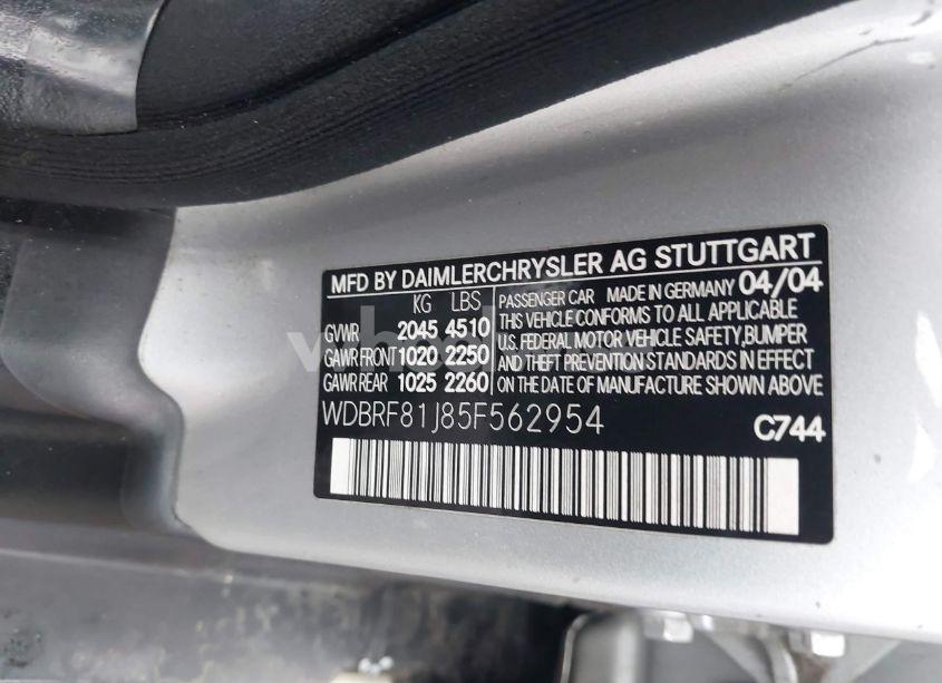 Photo 9 of 2005 Mercedes-benz C 240 LUXURY 4MATIC (VIN WDBRF81J85F562954)