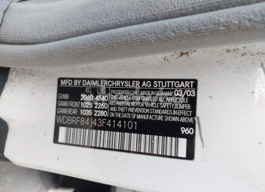 Photo 9 of 2003 Mercedes-benz C 320 SPORT (VIN WDBRF84J43F414101)