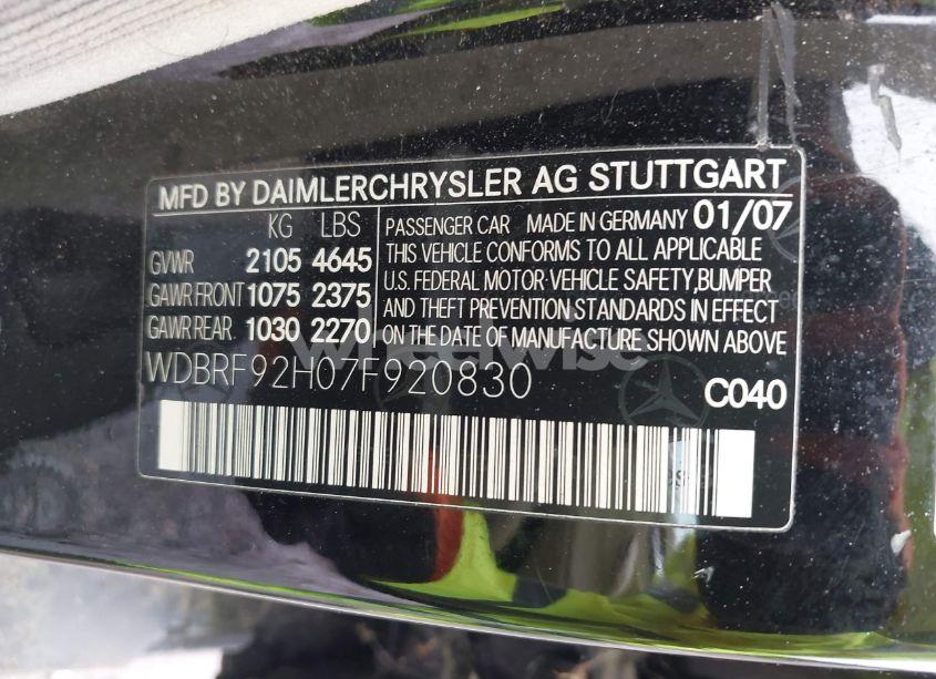 Photo 9 of 2007 Mercedes-benz C 280 LUXURY 4MATIC (VIN WDBRF92H07F920830)