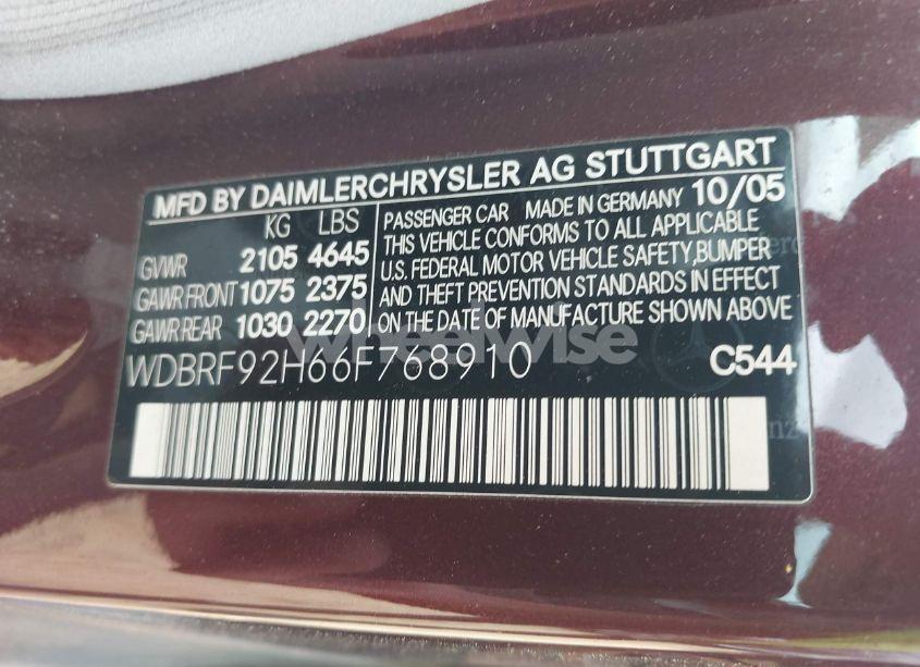 Photo 9 of 2006 Mercedes-benz C 280 LUXURY 4MATIC (VIN WDBRF92H66F768910)