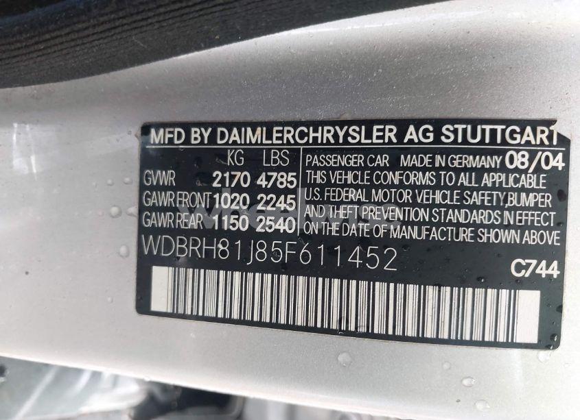 Photo 9 of 2005 Mercedes-benz C 240 LUXURY 4MATIC (VIN WDBRH81J85F611452)