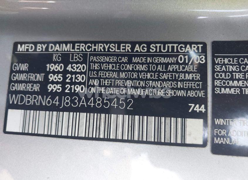 Photo 9 of 2003 Mercedes-benz C 320 SPORT (VIN WDBRN64J83A485452)