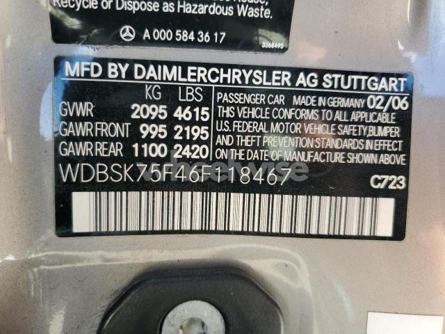 Photo 9 of 2006 MERCEDES-BENZ SL 500 N/A (VIN WDBSK75F46F118467)