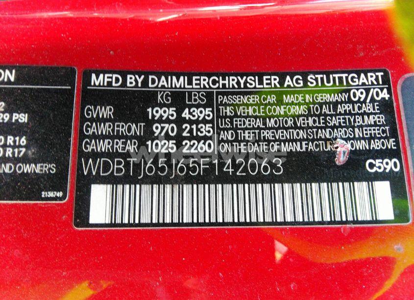 Photo 9 of 2005 Mercedes-benz Clk 320 (VIN WDBTJ65J65F142063)