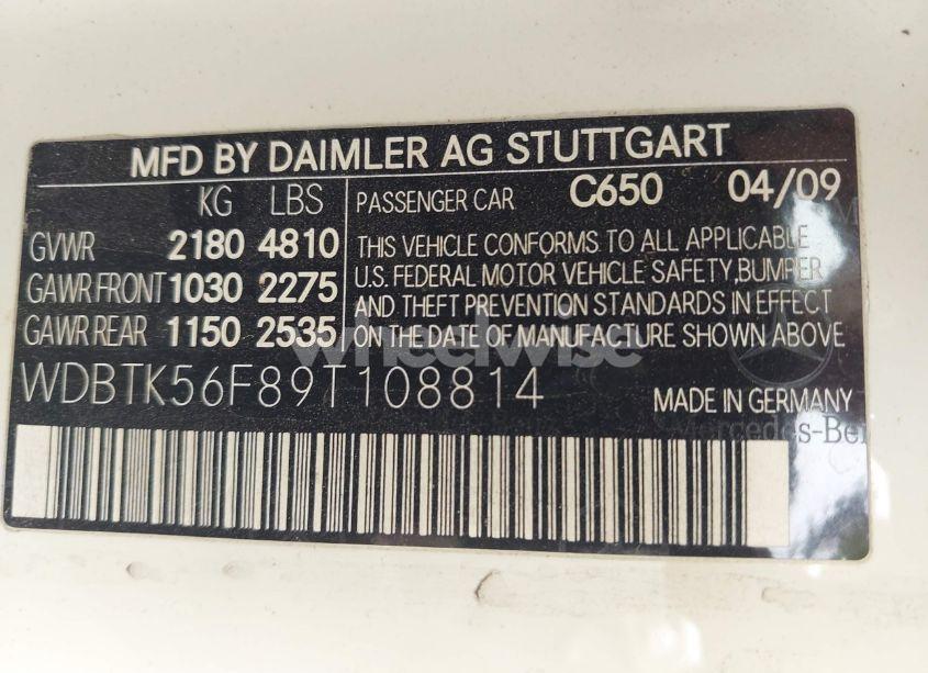 Photo 9 of 2009 Mercedes-benz Clk 350 (VIN WDBTK56F89T108814)