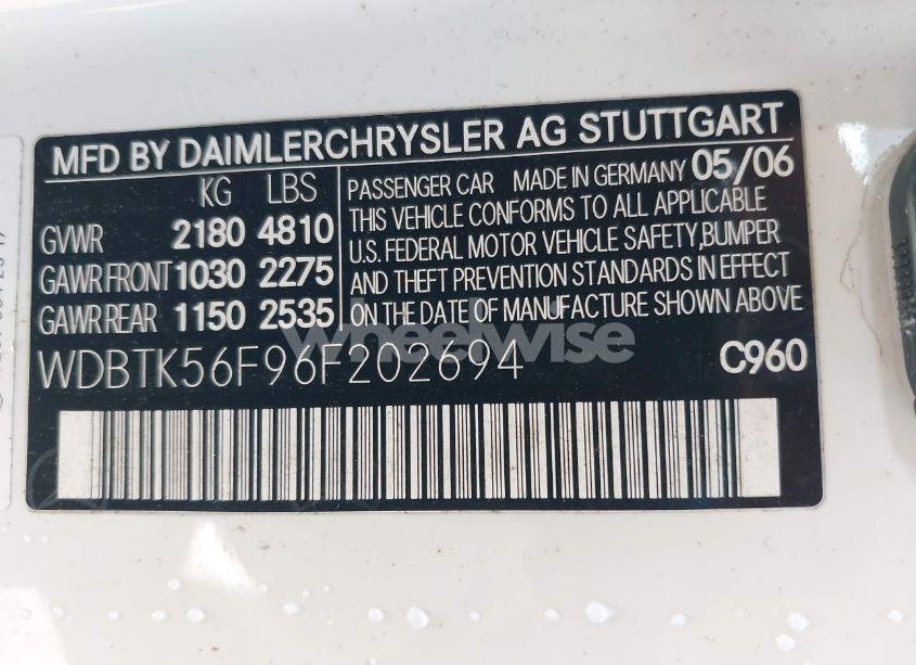 Photo 9 of 2006 Mercedes-benz Clk 350 (VIN WDBTK56F96F202694)