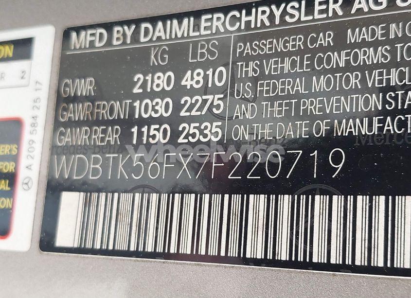 Photo 9 of 2007 Mercedes-benz Clk 350 (VIN WDBTK56FX7F220719)