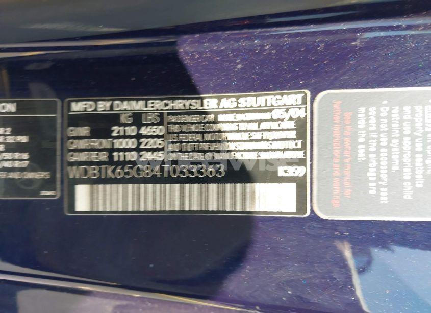 Photo 9 of 2004 Mercedes-benz Clk 320 (VIN WDBTK65G84T033363)