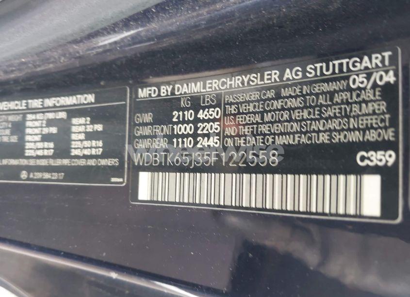 Photo 9 of 2005 Mercedes-benz Clk 320 (VIN WDBTK65J35F122558)