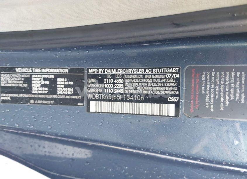 Photo 9 of 2005 Mercedes-benz Clk 320 (VIN WDBTK65J65F134106)