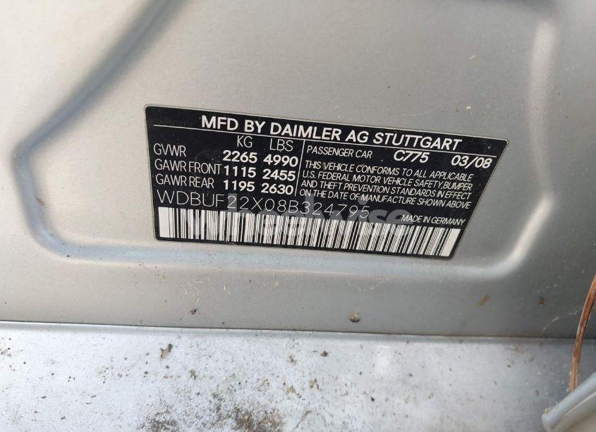 Photo 9 of 2008 Mercedes-benz E 320 BLUETEC (VIN WDBUF22X08B324795)