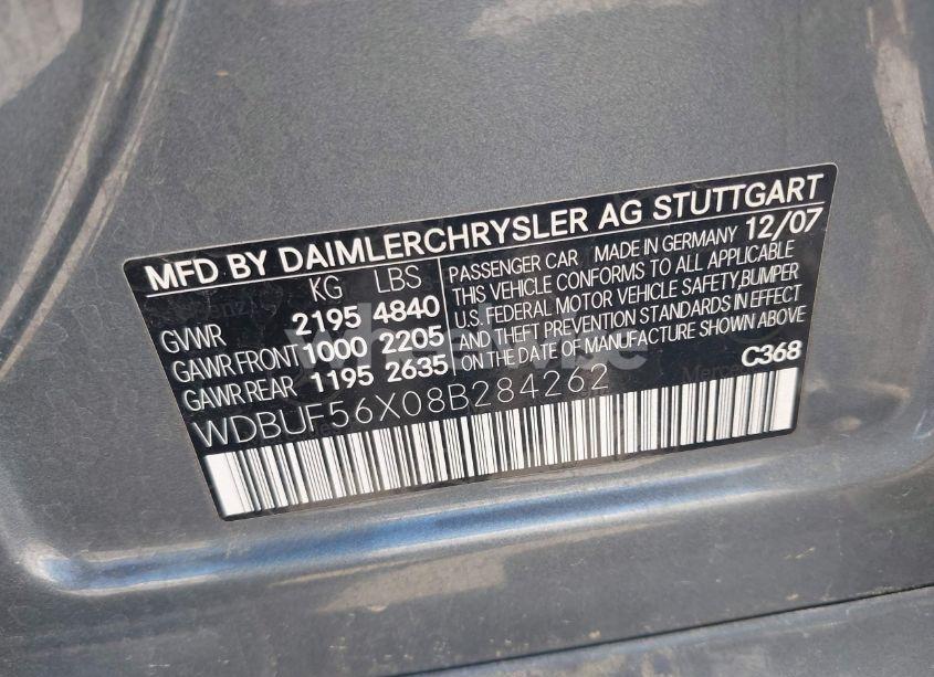 Photo 9 of 2008 Mercedes-benz E 350 (VIN WDBUF56X08B284262)