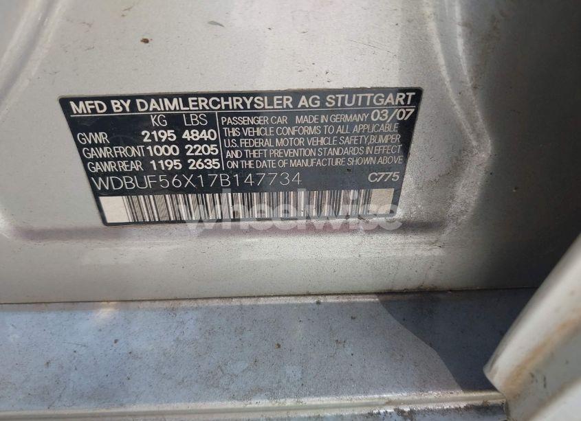 Photo 9 of 2007 Mercedes-benz E 350 (VIN WDBUF56X17B147734)