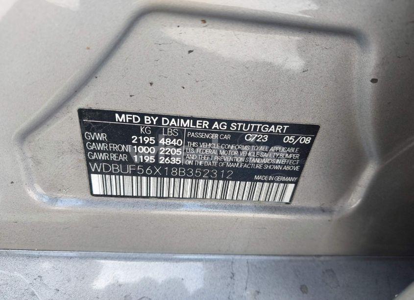 Photo 9 of 2008 Mercedes-benz E 350 (VIN WDBUF56X18B352312)