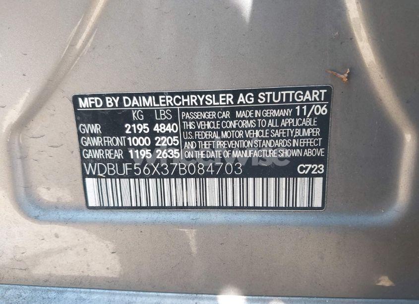 Photo 9 of 2007 Mercedes-benz E 350 (VIN WDBUF56X37B084703)