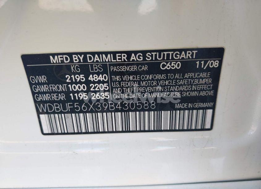 Photo 9 of 2009 Mercedes-benz E 350 (VIN WDBUF56X39B430588)