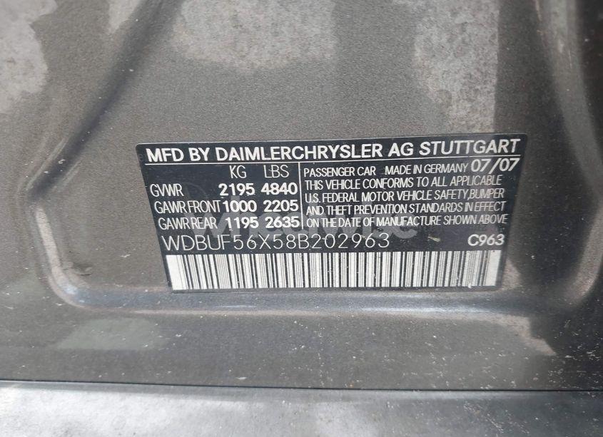 Photo 9 of 2008 Mercedes-benz E 350 (VIN WDBUF56X58B202963)