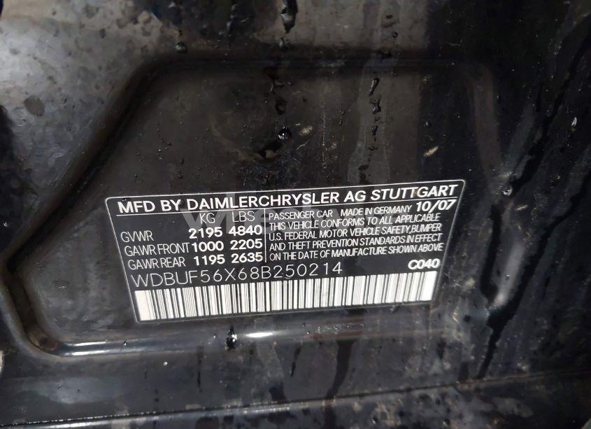 Photo 9 of 2008 Mercedes-benz E 350 (VIN WDBUF56X68B250214)