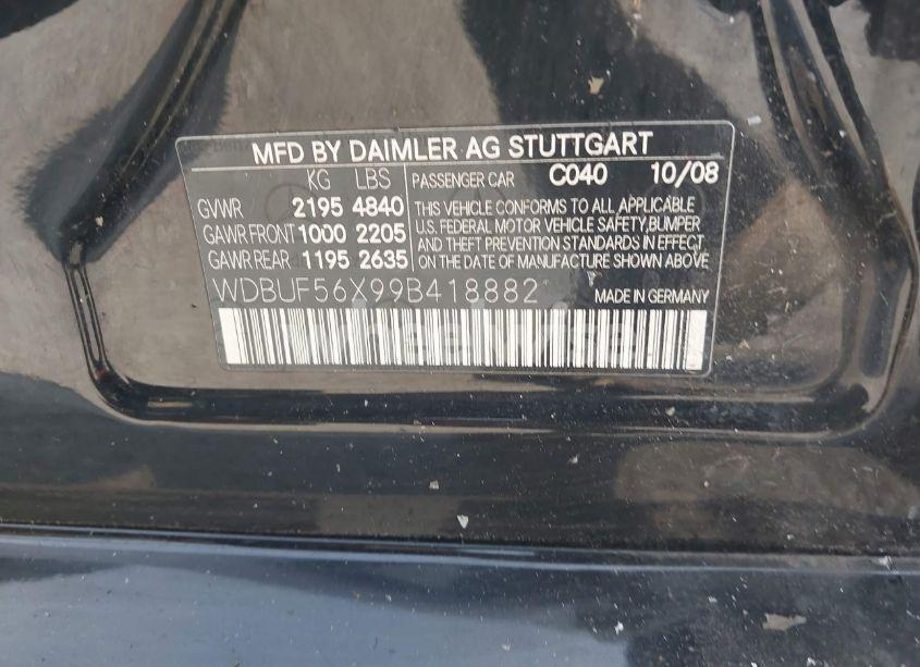 Photo 9 of 2009 Mercedes-benz E 350 (VIN WDBUF56X99B418882)