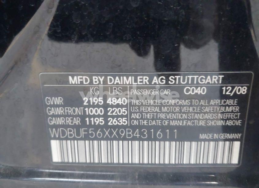 Photo 9 of 2009 Mercedes-benz E 350 (VIN WDBUF56XX9B431611)