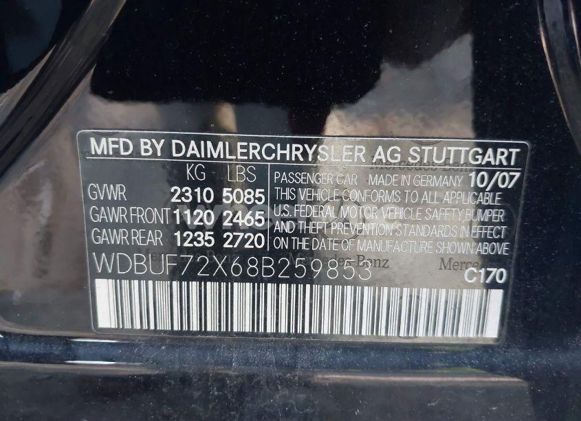 Photo 9 of 2008 Mercedes-benz E 550 (VIN WDBUF72X68B259853)