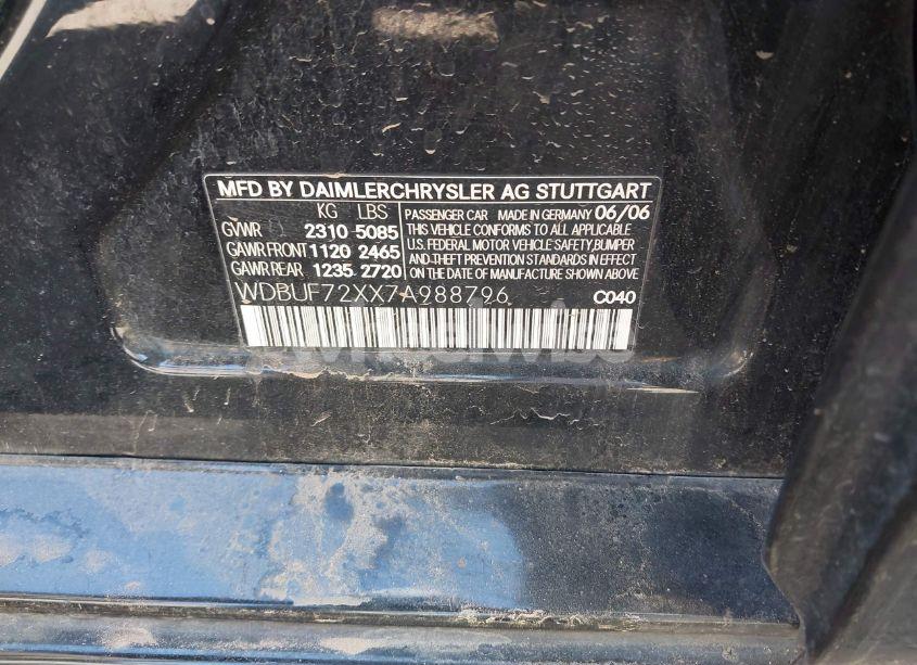 Photo 9 of 2007 Mercedes-benz E 550 (VIN WDBUF72XX7A988796)