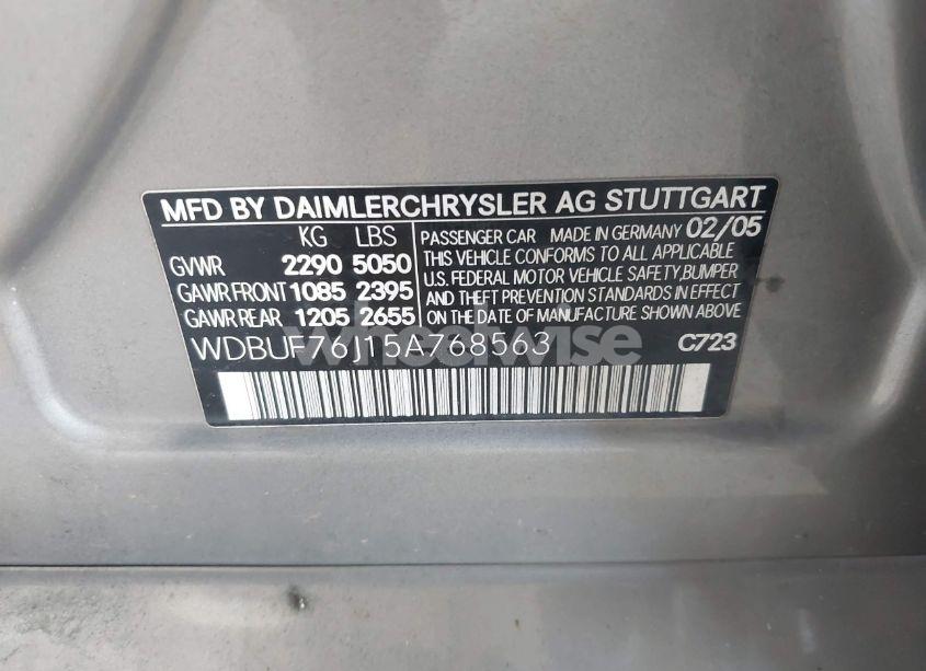 Photo 9 of 2005 Mercedes-benz E 55 AMG (VIN WDBUF76J15A768563)