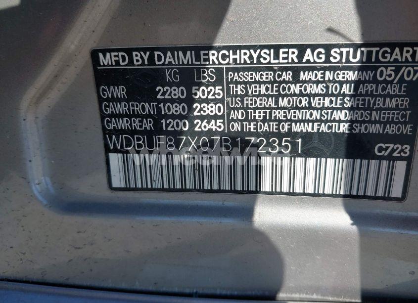 Photo 9 of 2007 Mercedes-benz E 350 4MATIC (VIN WDBUF87X07B172351)