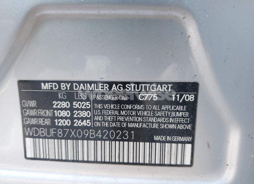 Photo 9 of 2009 Mercedes-benz E 350 4MATIC (VIN WDBUF87X09B420231)