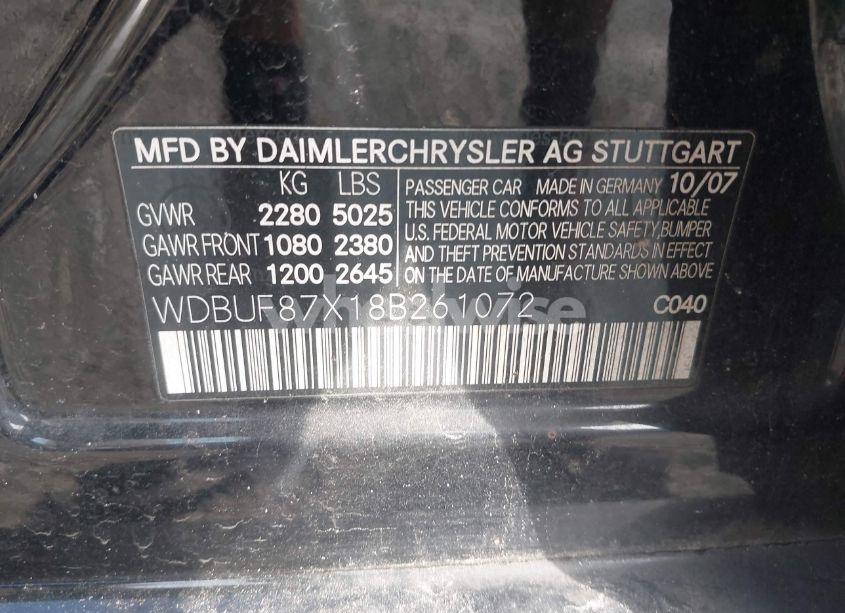 Photo 9 of 2008 Mercedes-benz E 350 4MATIC (VIN WDBUF87X18B261072)