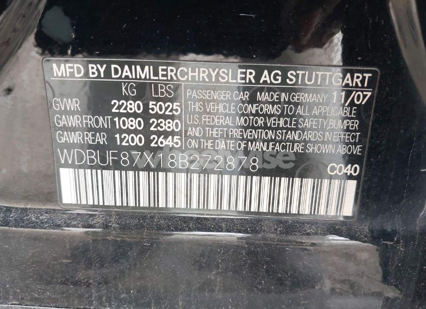 Photo 9 of 2008 Mercedes-benz E 350 4MATIC (VIN WDBUF87X18B272878)