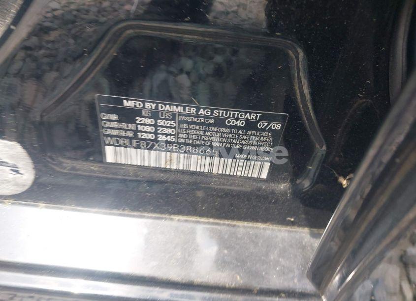 Photo 9 of 2009 Mercedes-benz E 350 4MATIC (VIN WDBUF87X39B388665)