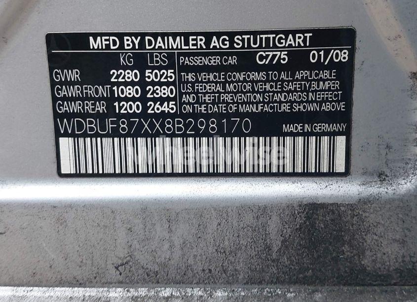 Photo 9 of 2008 Mercedes-benz E 350 4MATIC (VIN WDBUF87XX8B298170)