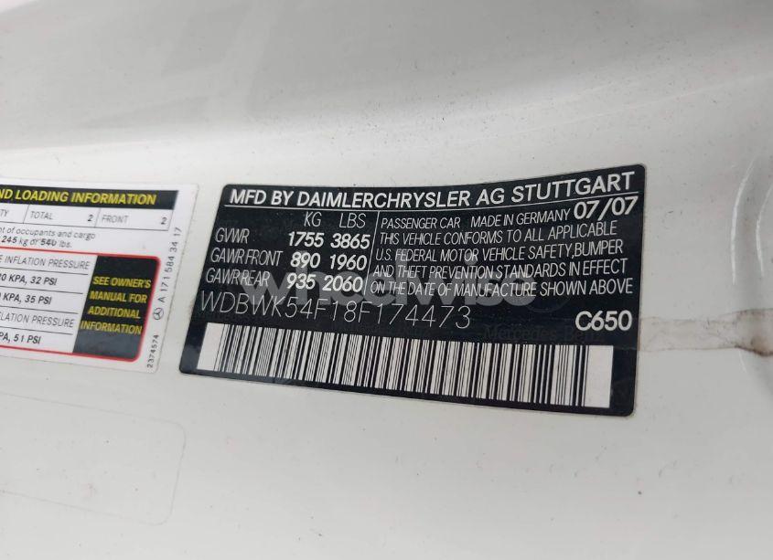 Photo 9 of 2008 Mercedes-benz Slk 280 (VIN WDBWK54F18F174473)