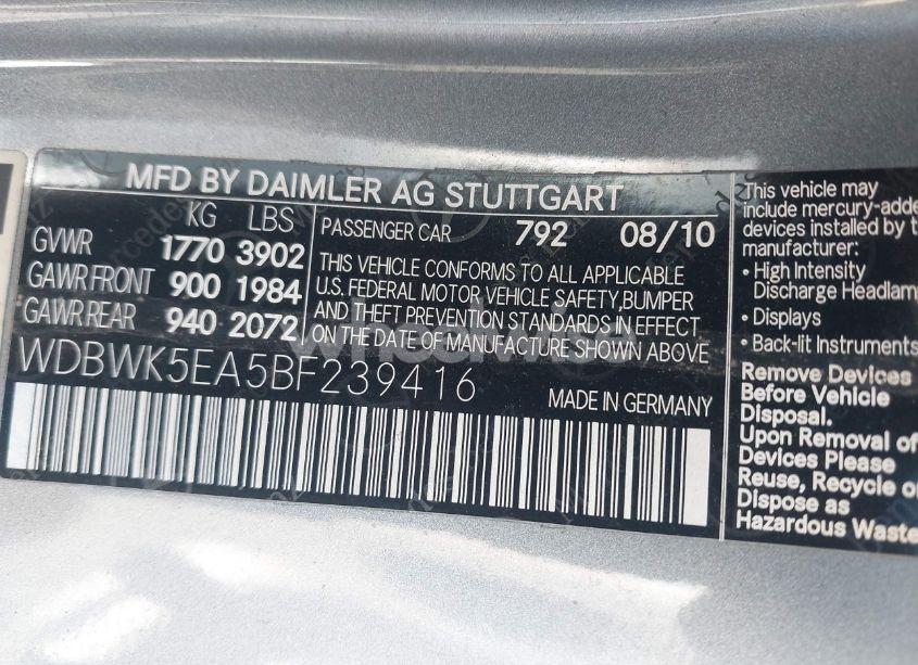 Photo 9 of 2011 Mercedes-benz Slk 300 (VIN WDBWK5EA5BF239416)