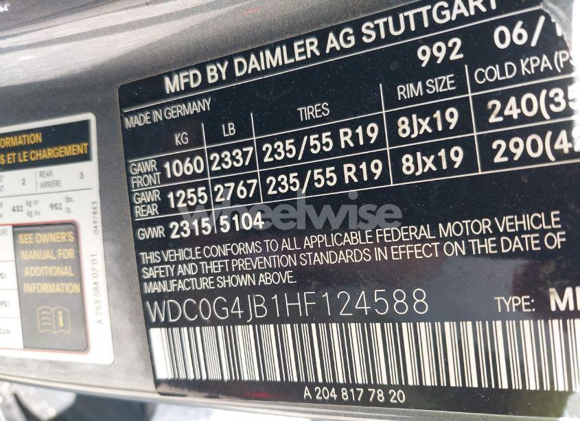 Photo 9 of 2017 Mercedes-benz Glc 300 (VIN WDC0G4JB1HF124588)