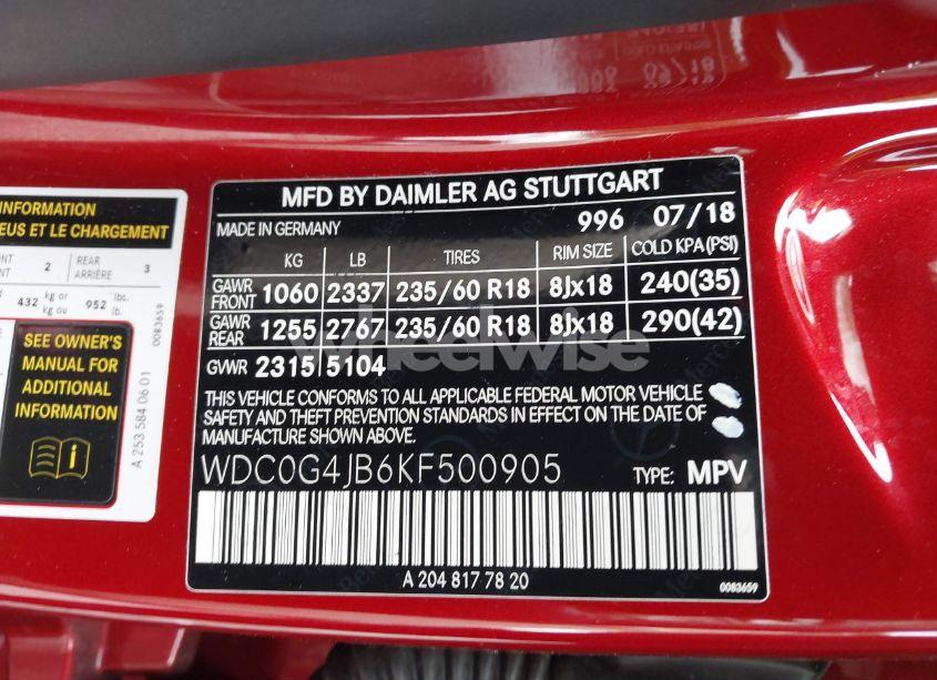 Photo 9 of 2019 Mercedes-benz Glc 300 (VIN WDC0G4JB6KF500905)