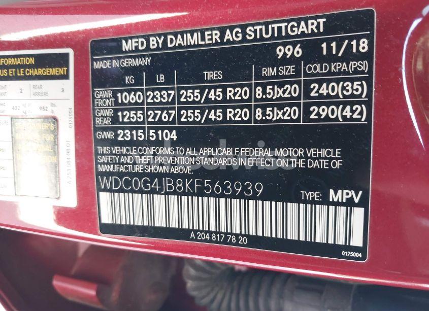 Photo 9 of 2019 Mercedes-benz Glc 300 (VIN WDC0G4JB8KF563939)