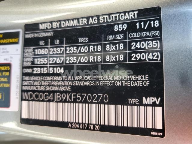 Photo 9 of 2019 MERCEDES-BENZ GLC 300 (VIN WDC0G4JB9KF570270)