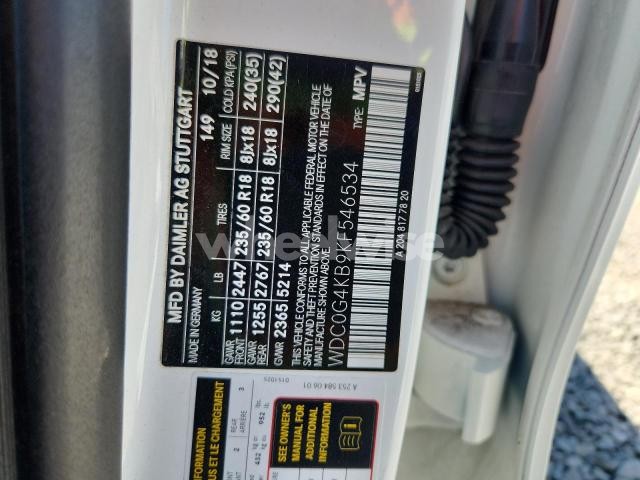 2019 MERCEDES-BENZ GLC 300 4MATIC (VIN WDC0G4KB9KF546534) main photo