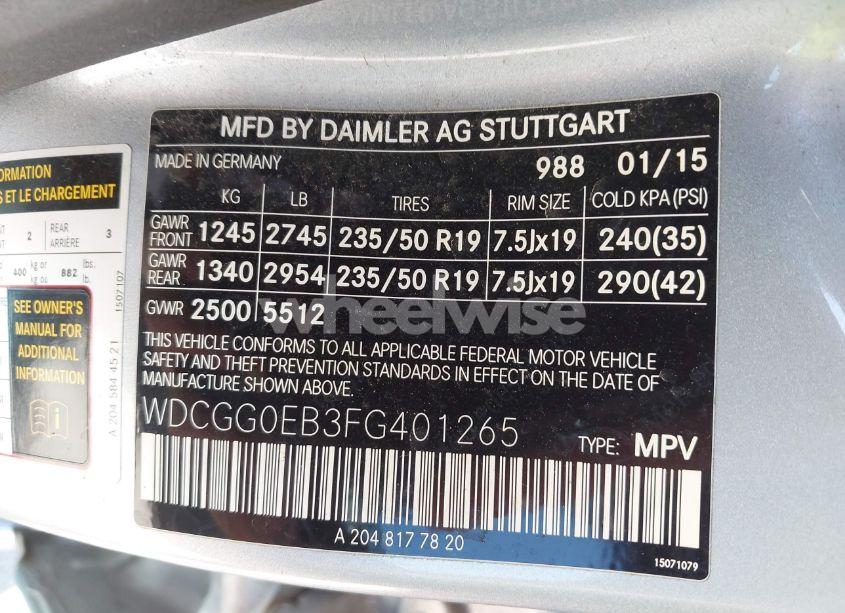 Photo 9 of 2015 Mercedes-benz Glk 250 BLUETEC 4MATIC (VIN WDCGG0EB3FG401265)