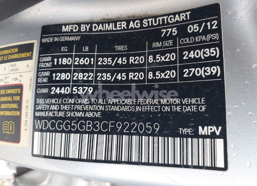 Photo 9 of 2012 Mercedes-benz Glk 350 (VIN WDCGG5GB3CF922059)