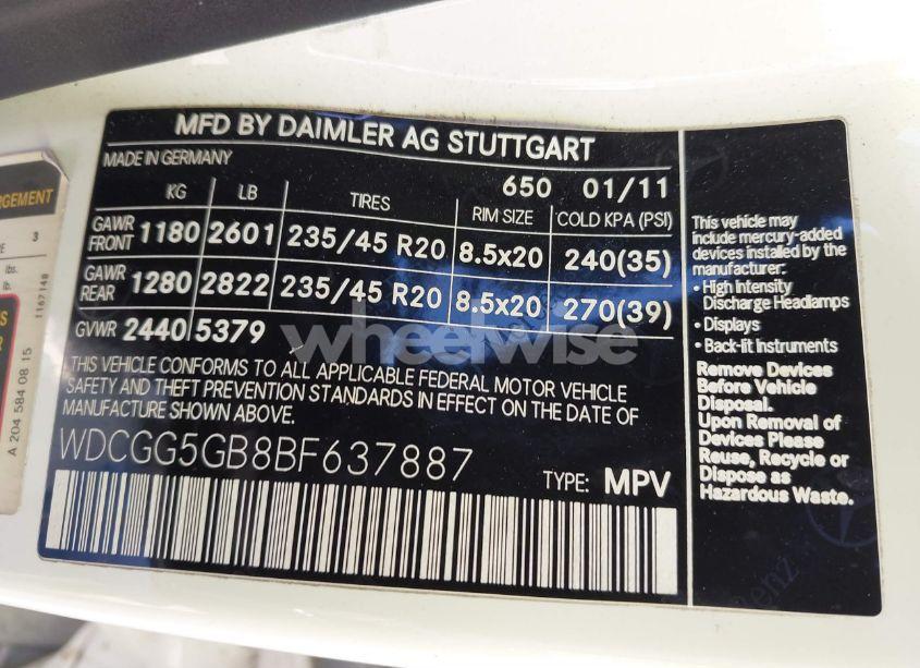 Photo 9 of 2011 Mercedes-benz Glk 350 (VIN WDCGG5GB8BF637887)