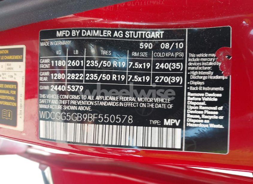 Photo 9 of 2011 Mercedes-benz Glk 350 (VIN WDCGG5GB9BF550578)