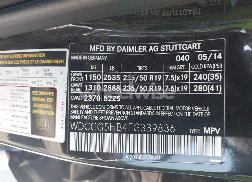 Photo 9 of 2015 Mercedes-benz Glk 350 (VIN WDCGG5HB4FG339836)