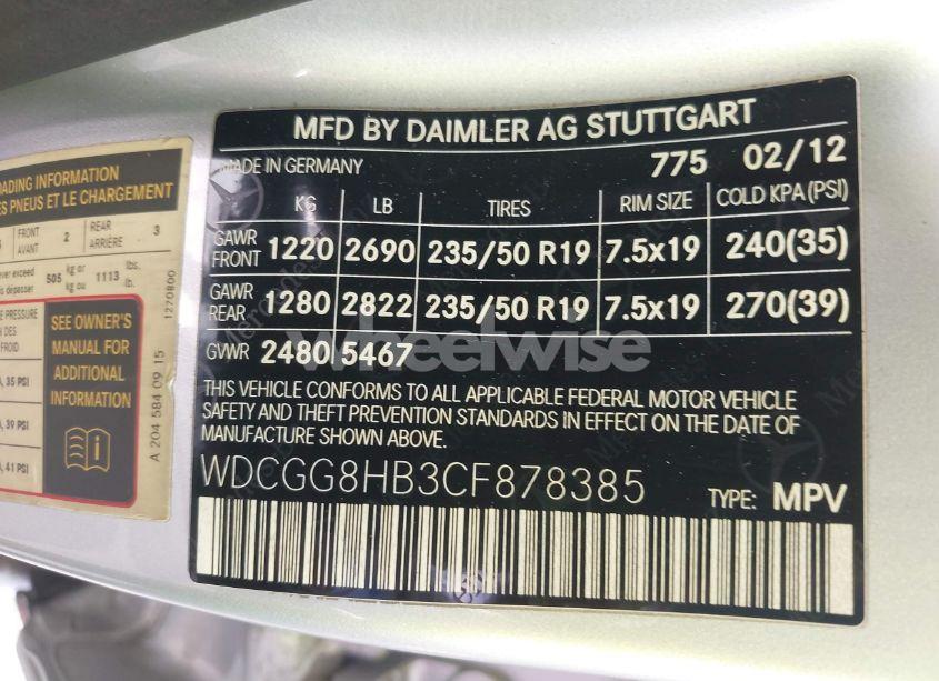 Photo 9 of 2012 Mercedes-benz Glk 350 4MATIC (VIN WDCGG8HB3CF878385)