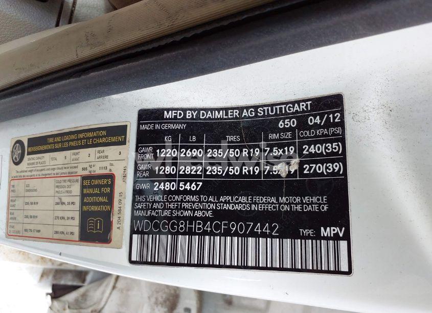 Photo 9 of 2012 Mercedes-benz Glk 350 4MATIC (VIN WDCGG8HB4CF907442)