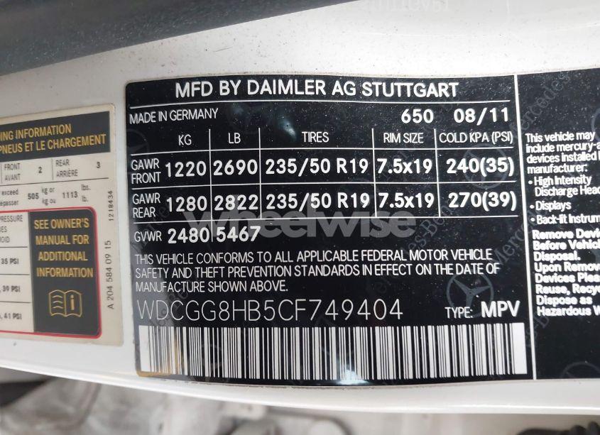 Photo 9 of 2012 Mercedes-benz Glk 350 4MATIC (VIN WDCGG8HB5CF749404)