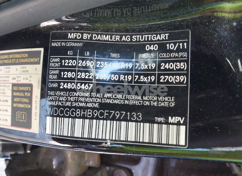 Photo 9 of 2012 Mercedes-benz Glk 350 4MATIC (VIN WDCGG8HB9CF797133)