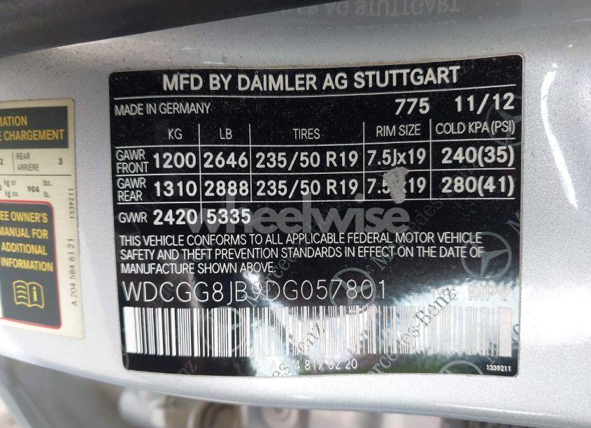 Photo 9 of 2013 Mercedes-benz Glk 350 4MATIC (VIN WDCGG8JB9DG057801)